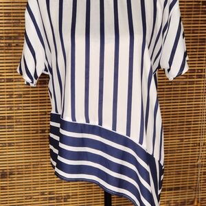 Project RUNWAY Navy and White Striped Blouse